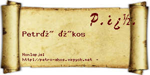 Petró Ákos névjegykártya
